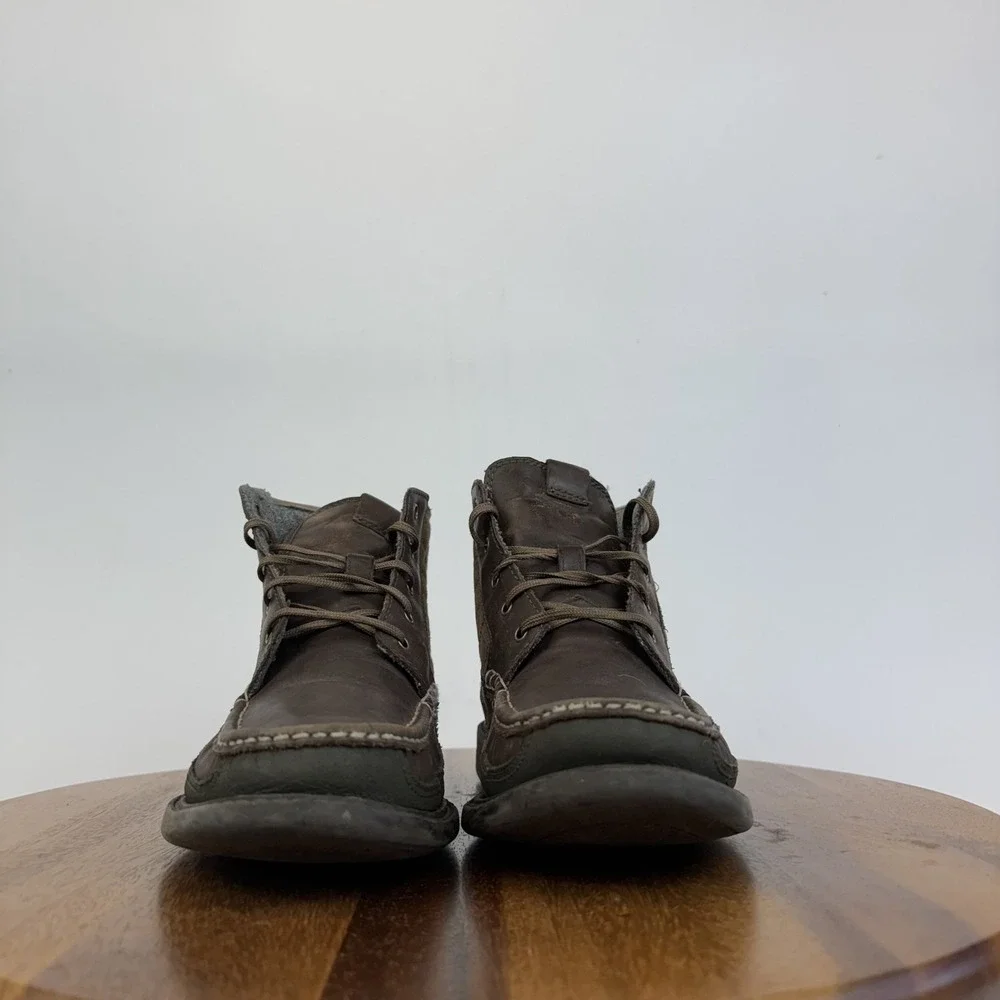 Mens Cole Haan Pinch Maine Classic Brown Moc Toe Lace Up Boots Size 9.5‎ M GUC